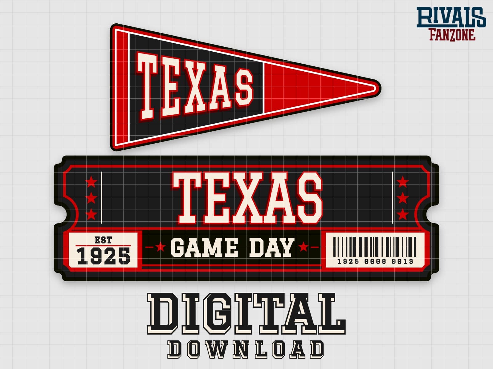 Texas Pennant & Ticket SVG – Cricut Cut Files — preview 1