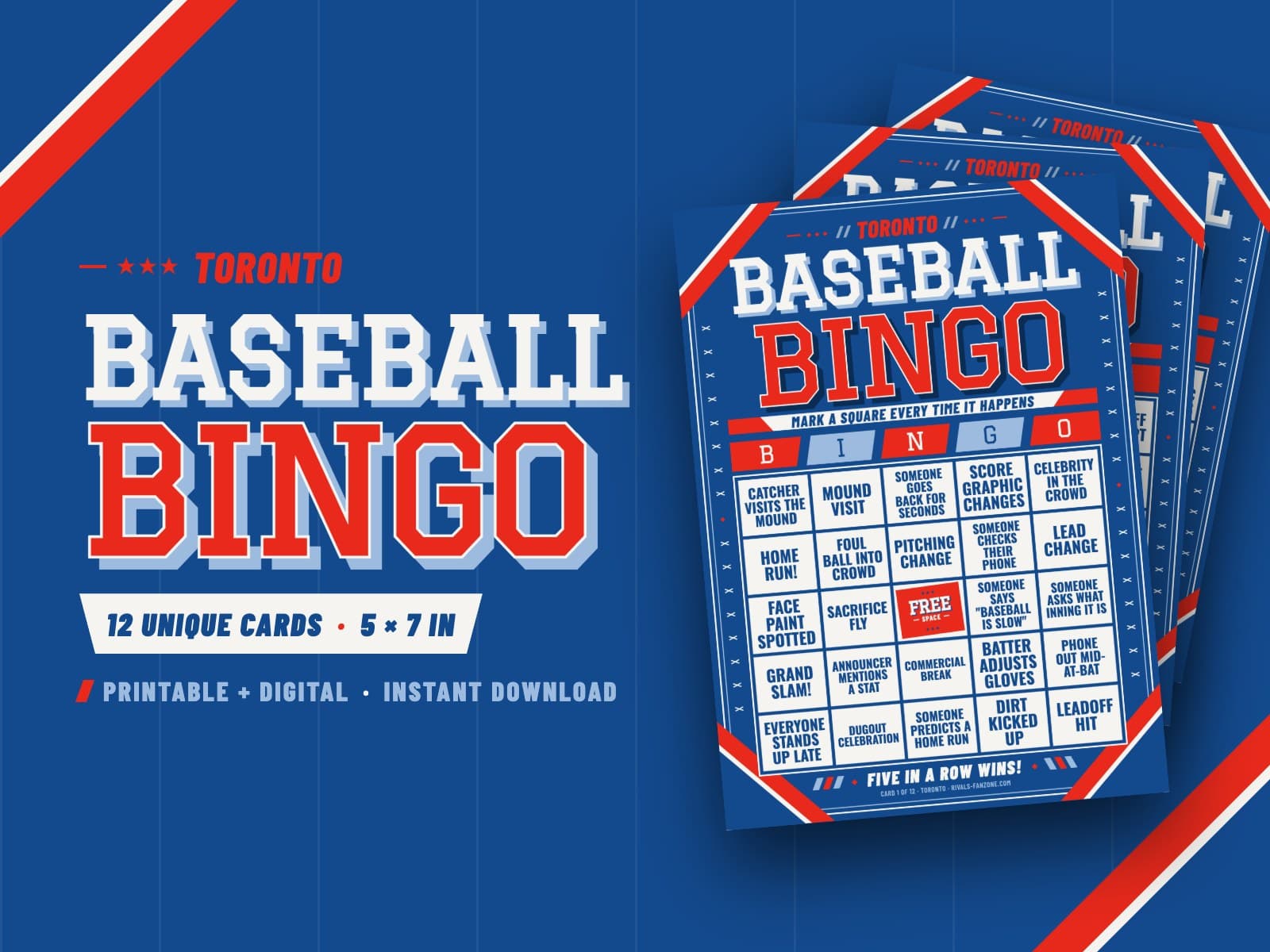 Toronto Baseball Bingo – 12 Card Pack — preview 1