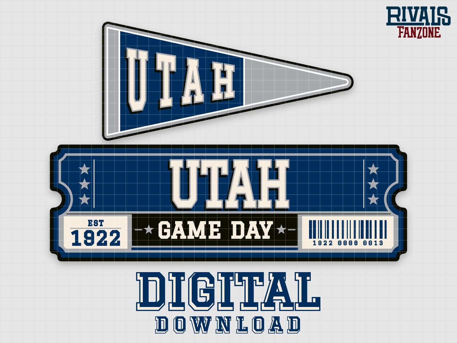 Utah Pennant & Ticket SVG – Cricut Cut Files — preview 1