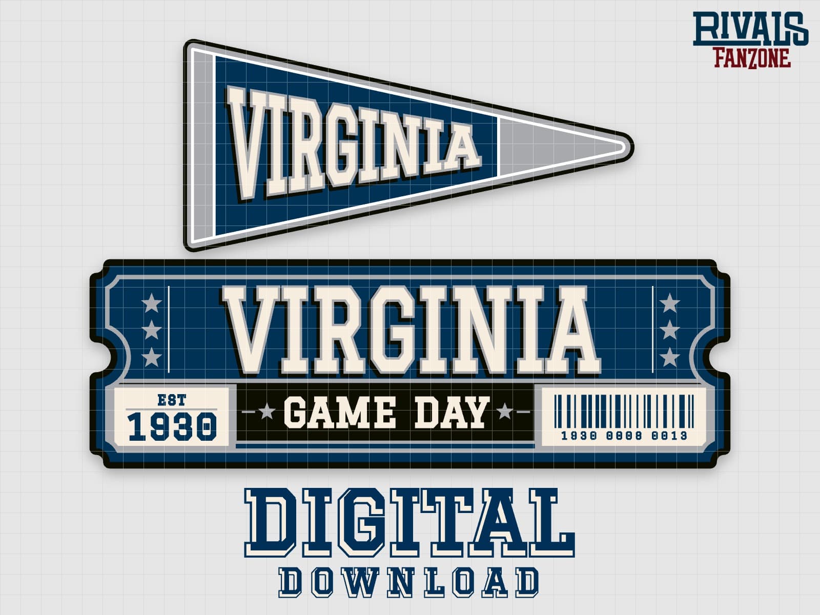 Virginia Pennant & Ticket SVG – Cricut Cut Files — preview 1