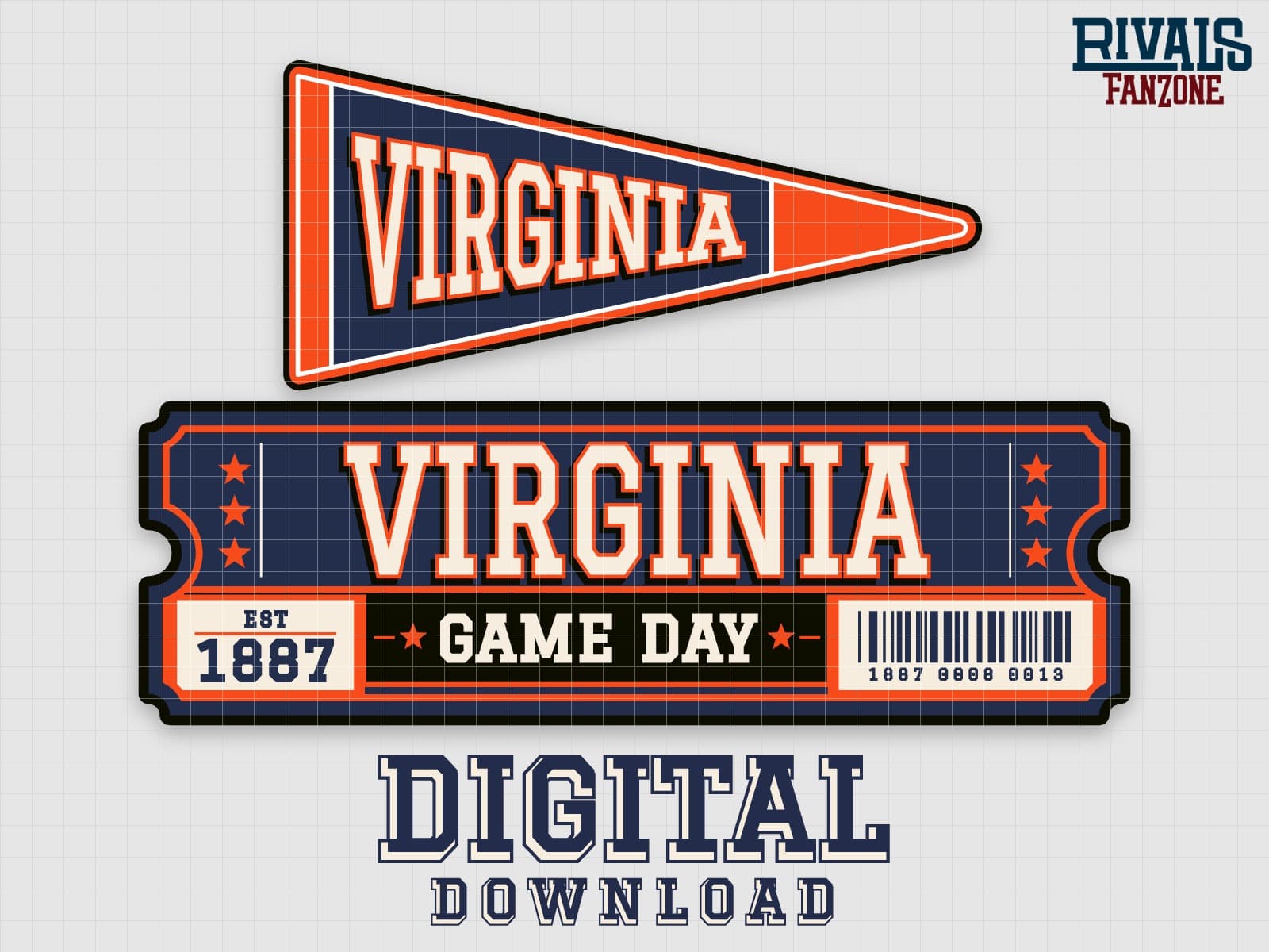 Virginia Pennant & Ticket SVG – Cricut Cut Files — preview 1
