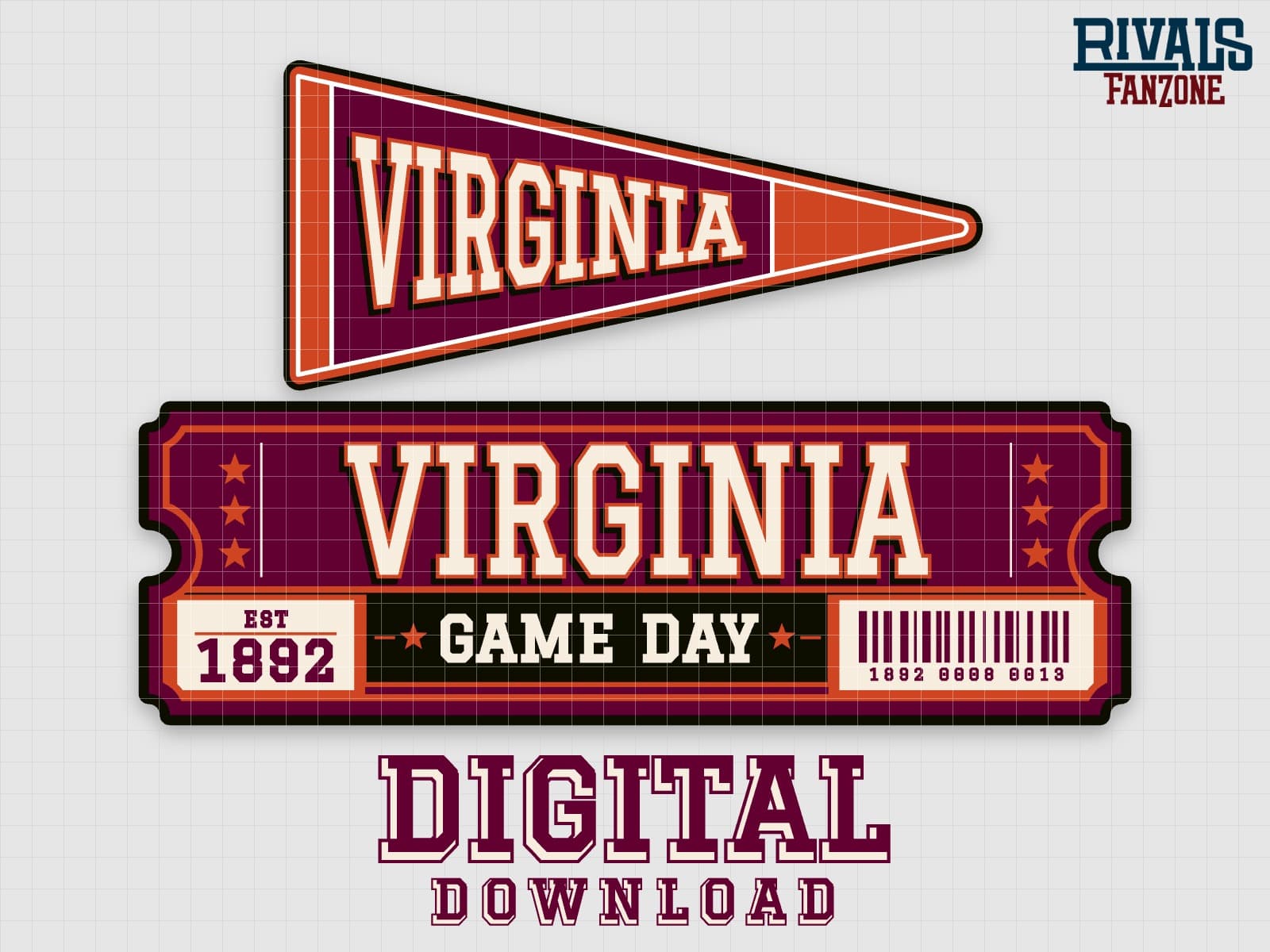 Virginia Pennant & Ticket SVG – Cricut Cut Files — preview 1